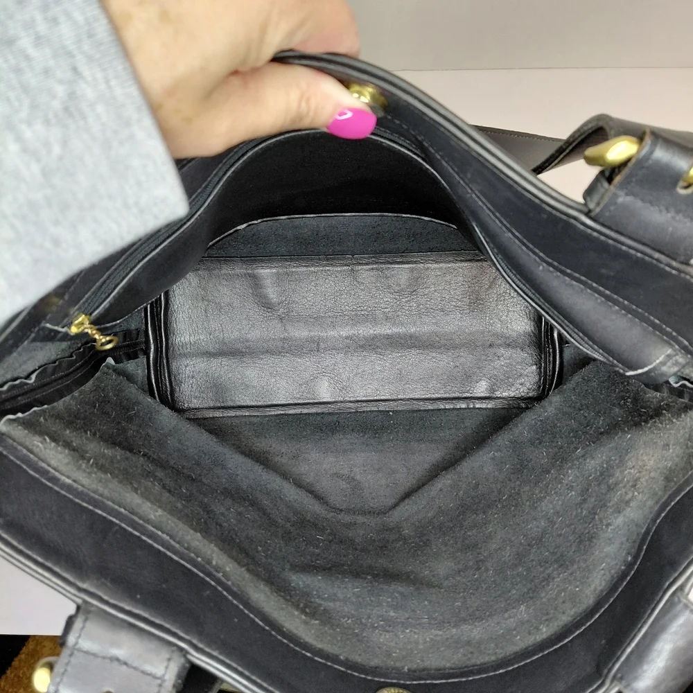 Coach Soho Lafayette Black Leather Tote Bag Vintage - Picture 6 of 16